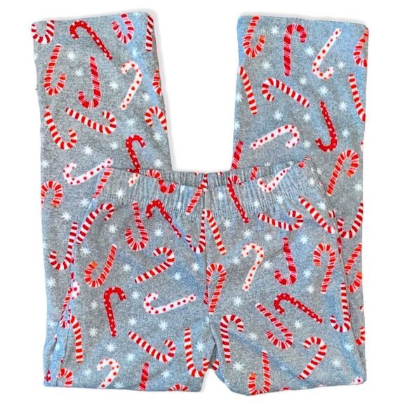 Old Navy Girls Size M (8) Long Sleeve Tee & Candy Canes on a Gray Fleece Pants - Picture 2 of 5